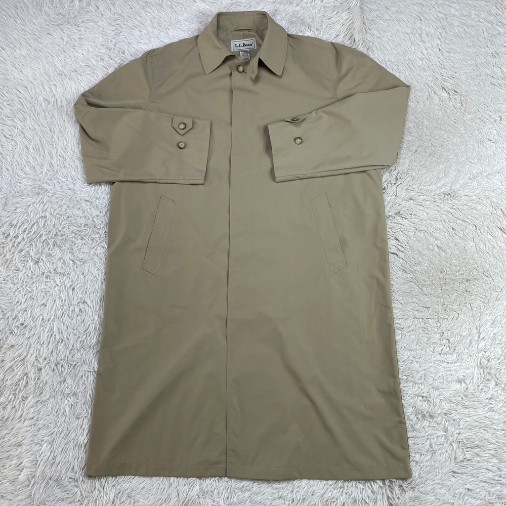 VTG L.L. Bean Jacket Mens Extra Large Beige Trench Coat XL